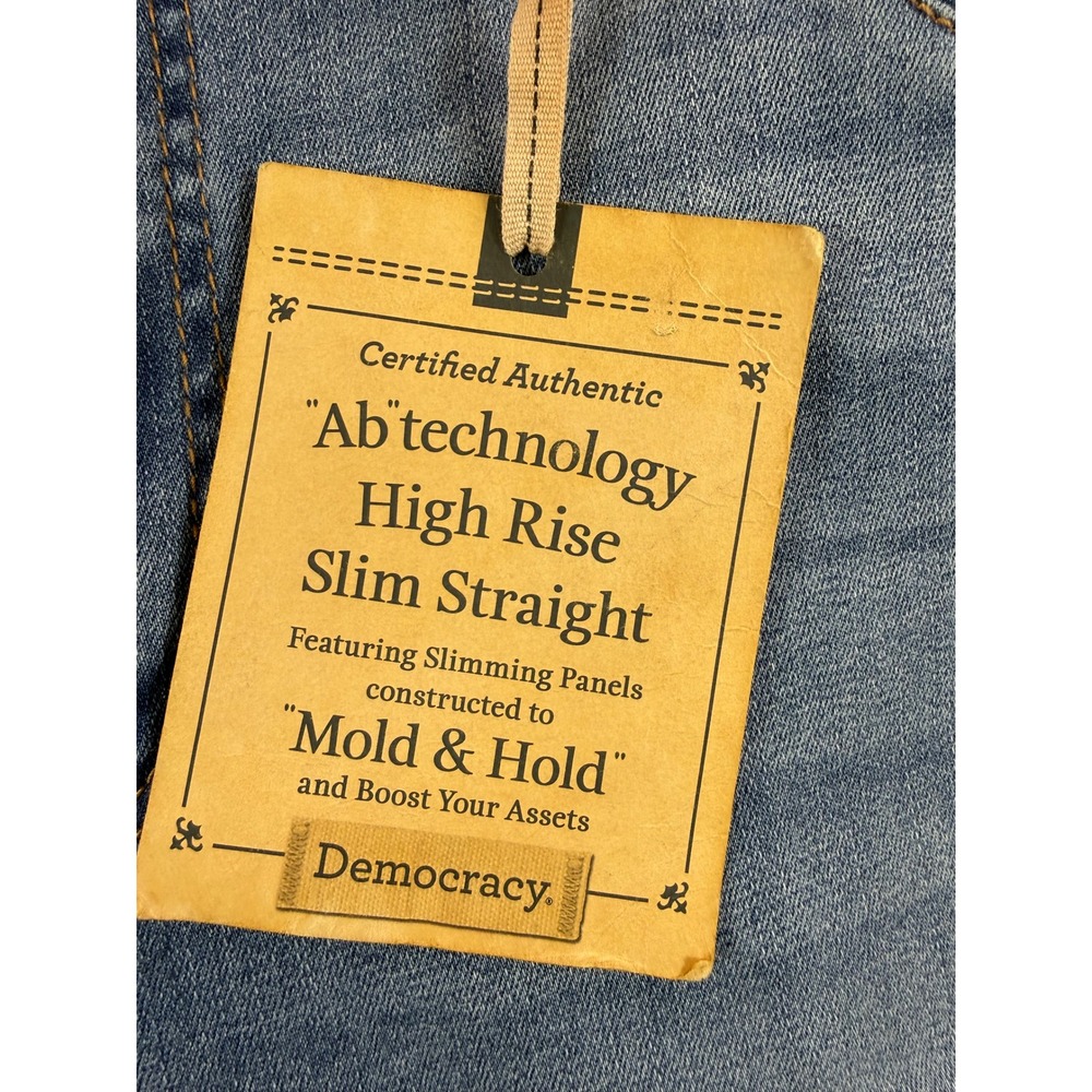 NWT Democracy Ab Technology High Rise Slim Straight Jeans Blue Curve Size 10 - Picture 11 of 12
